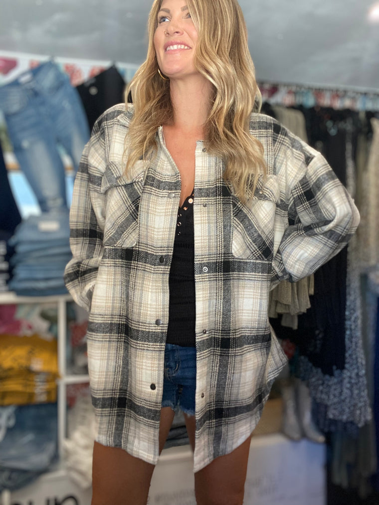 Indigo Plaid Shacket